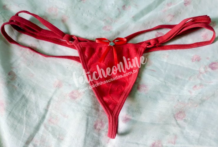 Calcinha fio dental vermelha 