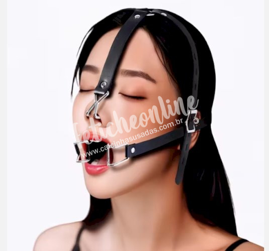 2 mordaças- Gag Ball e Separador de boca com Gancho nasal